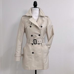 ZARA CREAM DOUBLE BREASTED TRENCH COAT | 0518/054/711